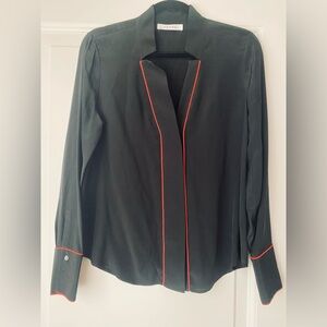 FRAME WOMENS CONTRAST PIPING BUTTON DOWN SHIRT